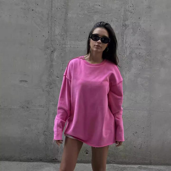Kvinnor Oversized Sweatshirt med avslappnad passform och vida ärmar Mirla-Eva Jonsson