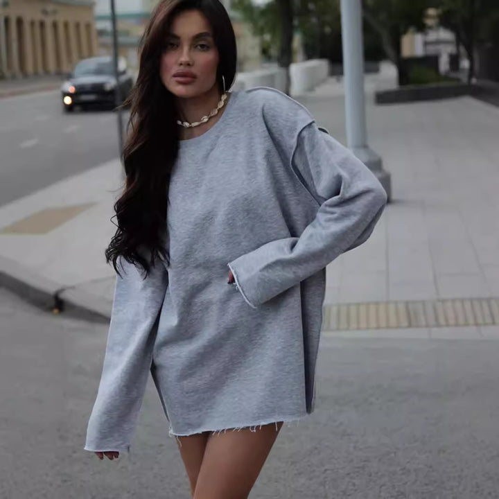 Kvinnor Oversized Sweatshirt med avslappnad passform och vida ärmar Mirla-Eva Jonsson