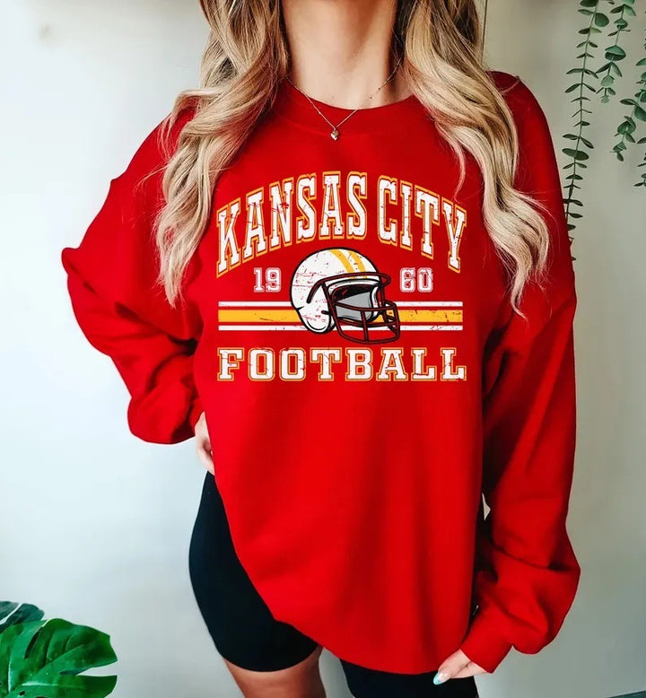 Kvinnor Oversized Sweatshirt med nostalgisk fotbollsdesign Mirla-Eva Jonsson