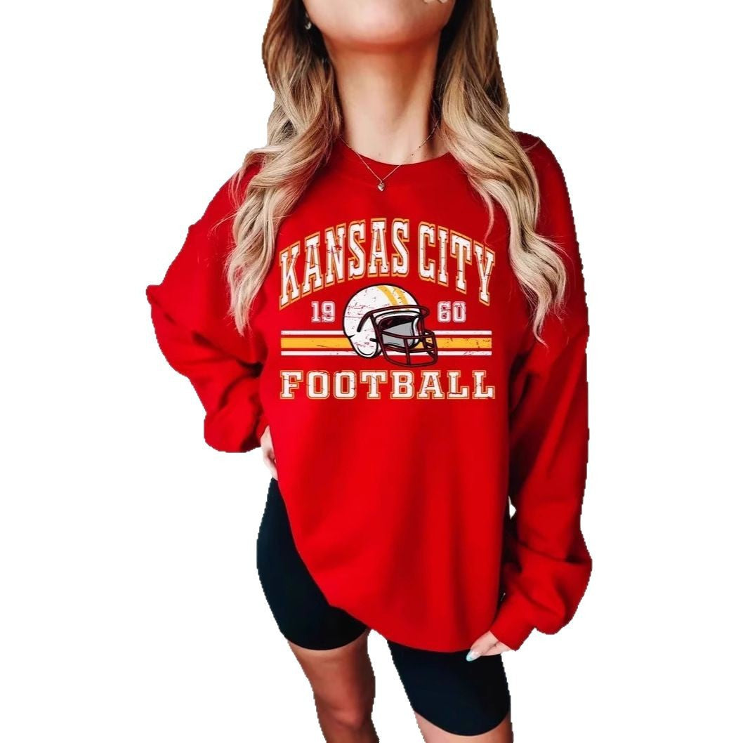 Kvinnor Oversized Sweatshirt med nostalgisk fotbollsdesign Mirla-Eva Jonsson