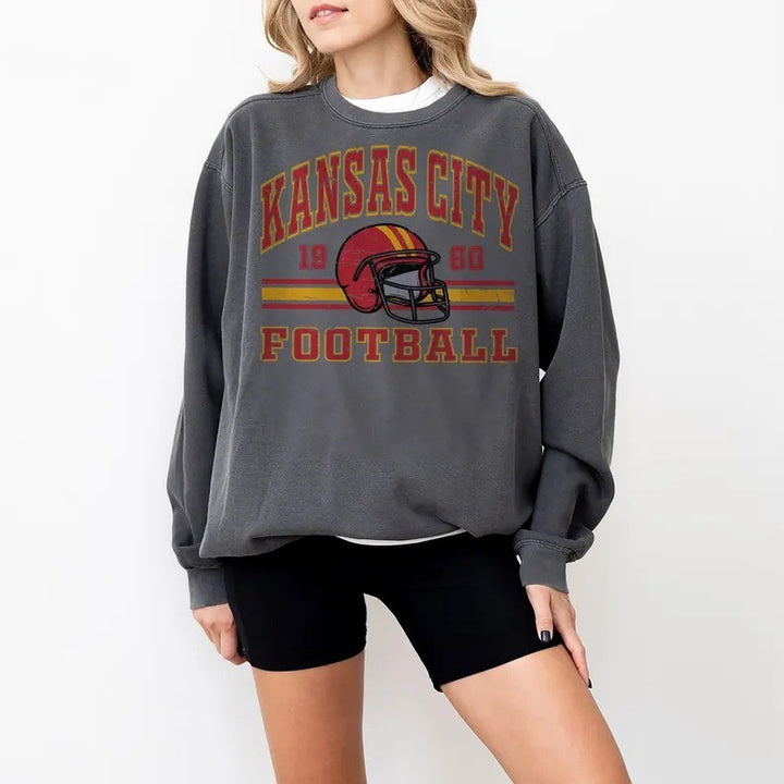 Kvinnor Oversized Sweatshirt med nostalgisk fotbollsdesign Mirla-Eva Jonsson