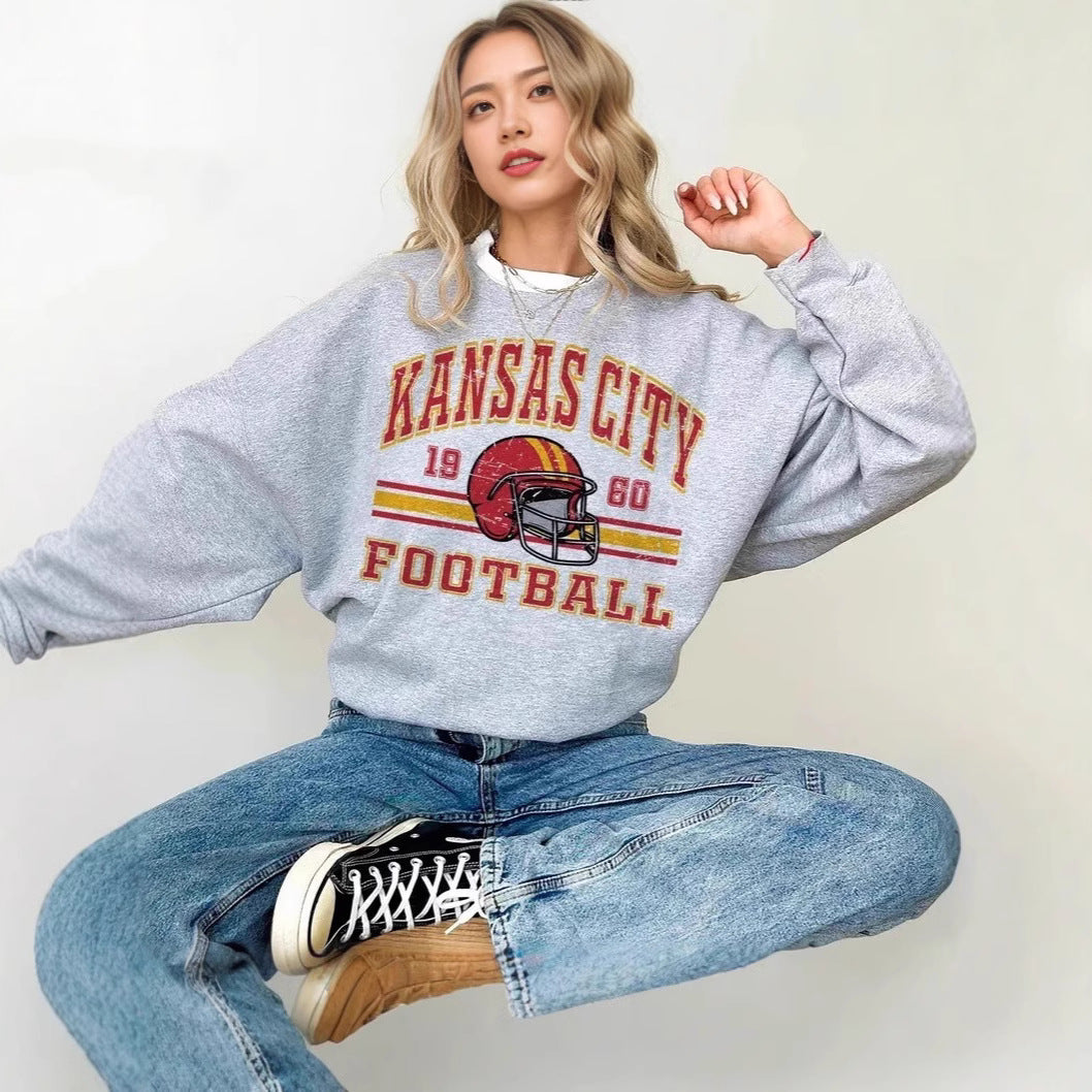 Kvinnor Oversized Sweatshirt med nostalgisk fotbollsdesign Mirla-Eva Jonsson