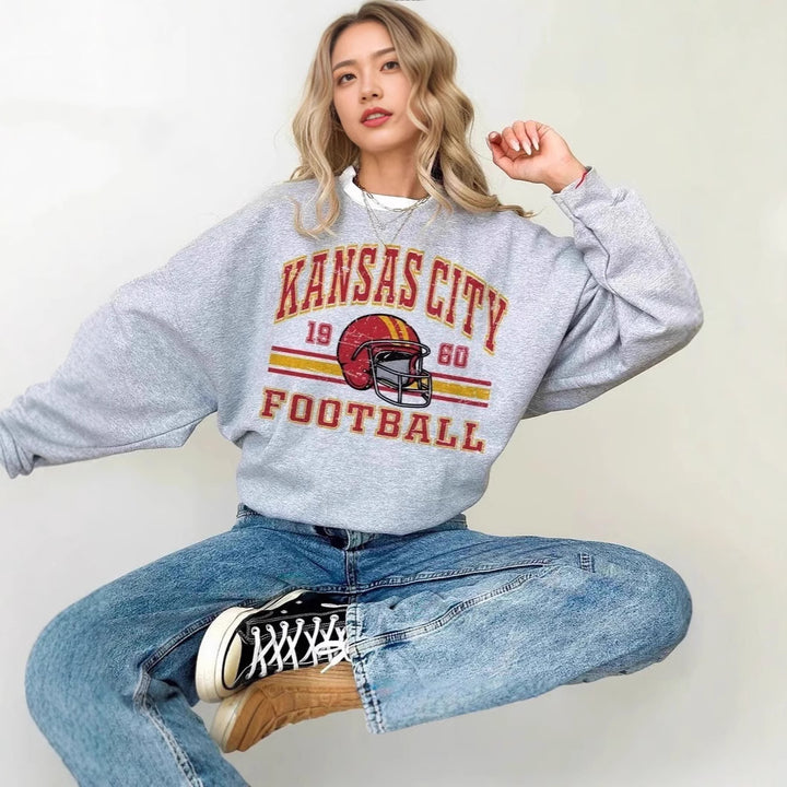 Kvinnor Oversized Sweatshirt med nostalgisk fotbollsdesign Mirla-Eva Jonsson