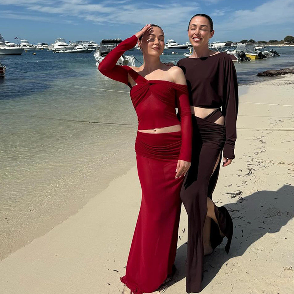 Kvinnor Raffinerad tvådelad aftonklänning i Off-Shoulder-stil Eva Jonsson-Eva Jonsson