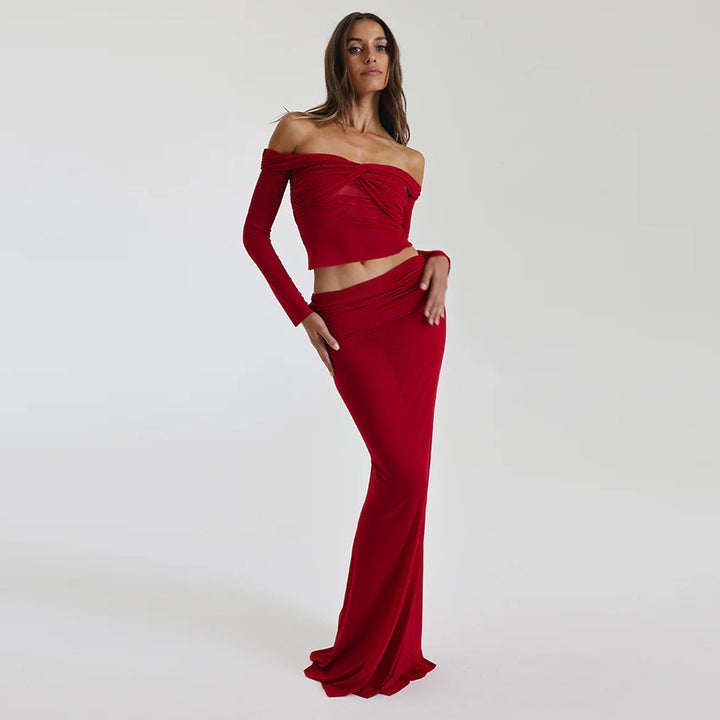 Kvinnor Raffinerad tvådelad aftonklänning i Off-Shoulder-stil Eva Jonsson-Eva Jonsson