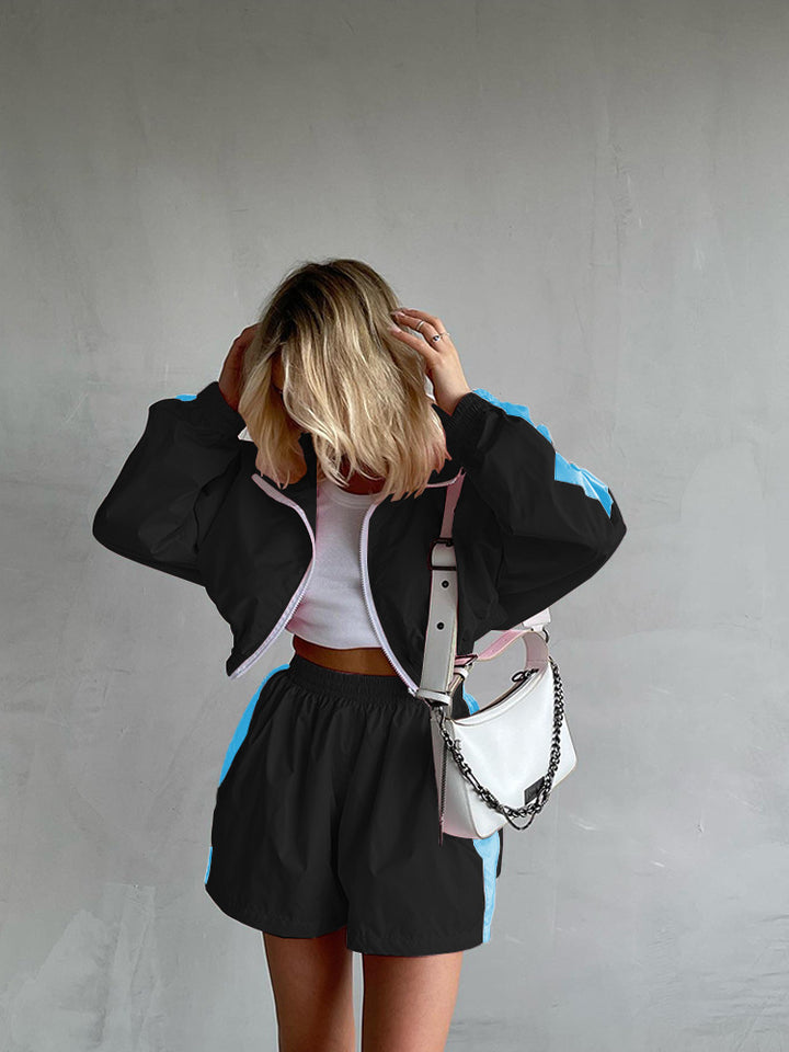 Kvinnor Sportig Kort Jacka och Shorts Set Mirla-Eva Jonsson