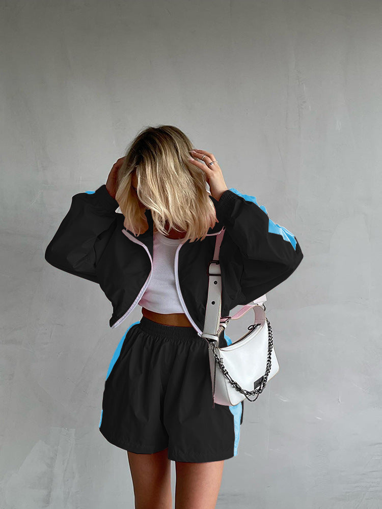 Kvinnor Sportig Kort Jacka och Shorts Set Mirla-Eva Jonsson