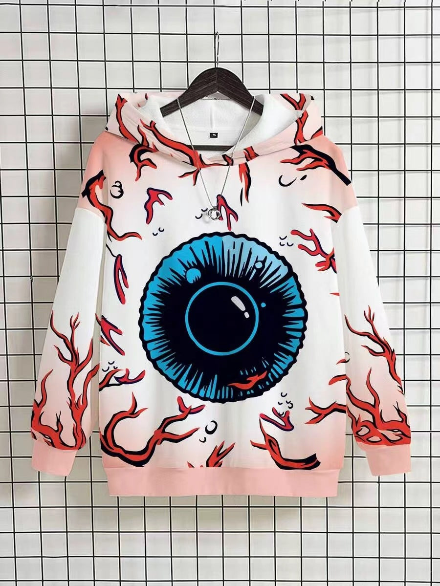 Kvinnor Stilig Hoodie med iögonfallande ögondesign Mirla-Eva Jonsson
