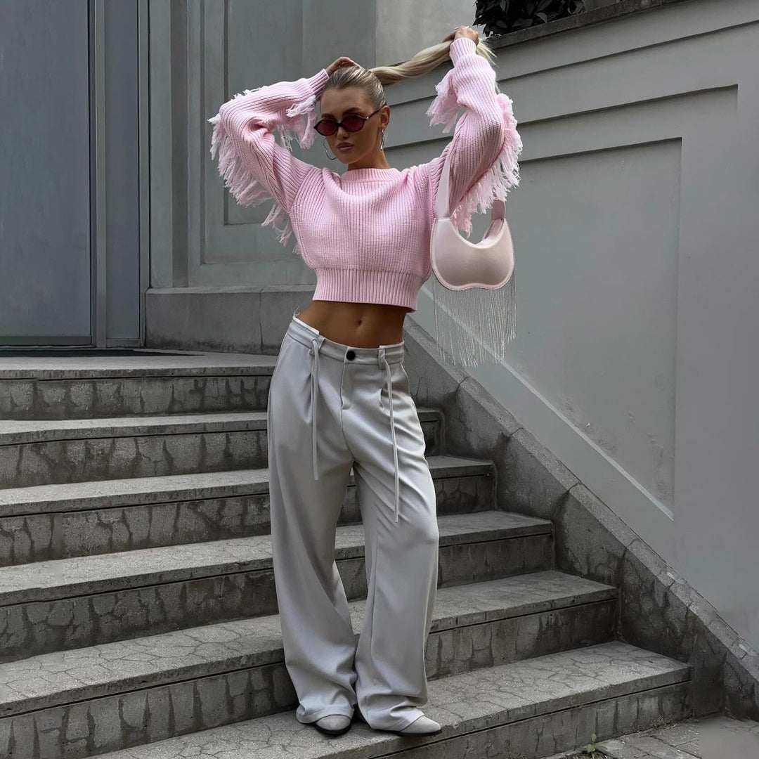 Kvinnor Stilren Crop Tröja med Franja Mirla-Eva Jonsson