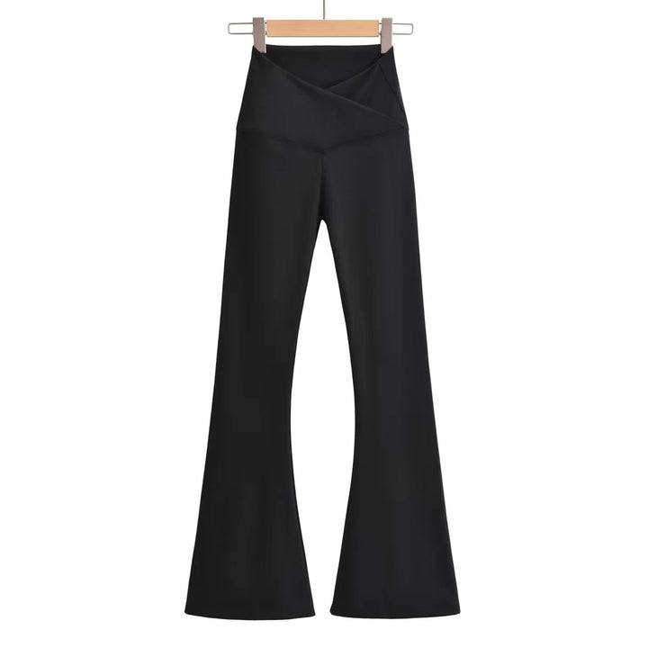 Kvinnor Svirvlande Leggings med Hög Midja och Elegant Wrap Look Mirla-Eva Jonsson