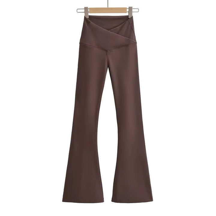 Kvinnor Svirvlande Leggings med Hög Midja och Elegant Wrap Look Mirla-Eva Jonsson