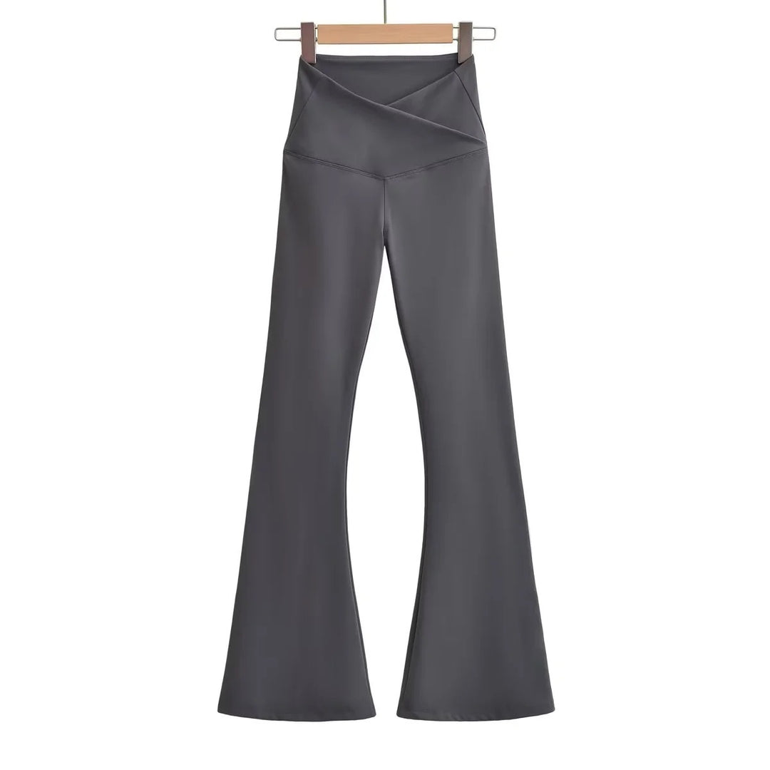 Kvinnor Svirvlande Leggings med Hög Midja och Elegant Wrap Look Mirla-Eva Jonsson
