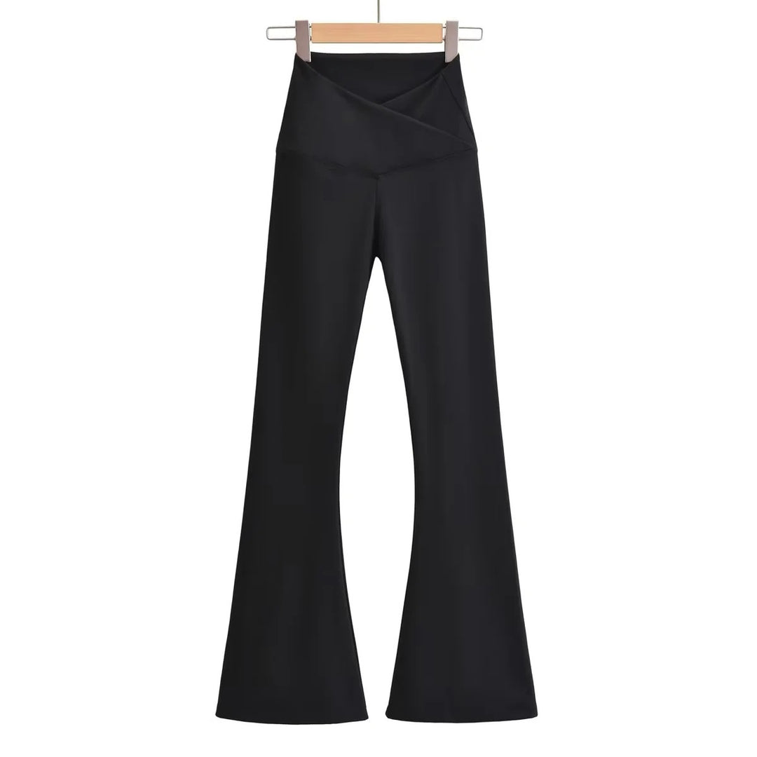 Kvinnor Svirvlande Leggings med Hög Midja och Elegant Wrap Look Mirla-Eva Jonsson
