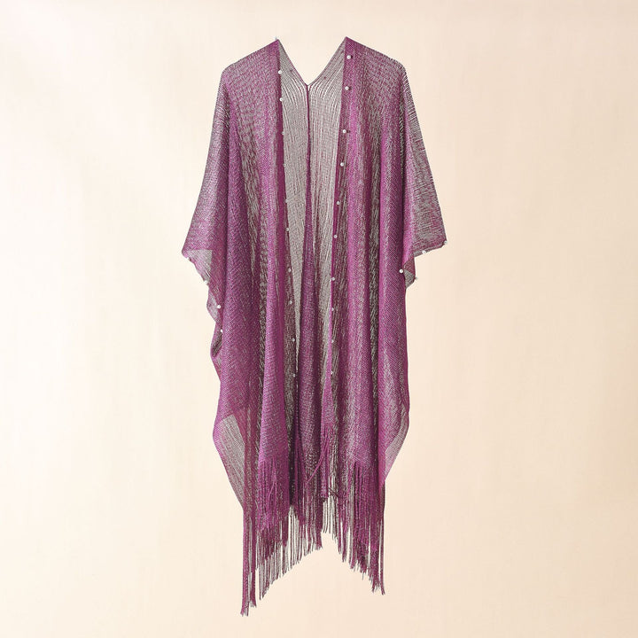 Kvinnor Transparent Kaftan med Fransiga Kanter och Elegant Design Mirla-Eva Jonsson