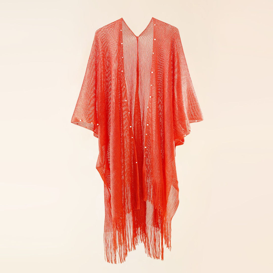 Kvinnor Transparent Kaftan med Fransiga Kanter och Elegant Design Mirla-Eva Jonsson
