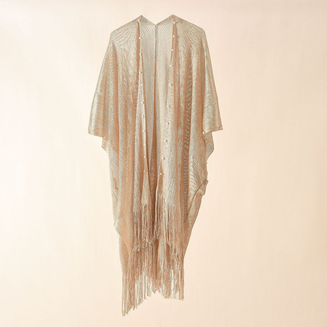 Kvinnor Transparent Kaftan med Fransiga Kanter och Elegant Design Mirla-Eva Jonsson