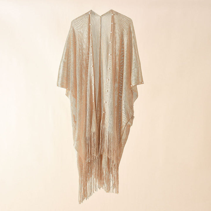 Kvinnor Transparent Kaftan med Fransiga Kanter och Elegant Design Mirla-Eva Jonsson