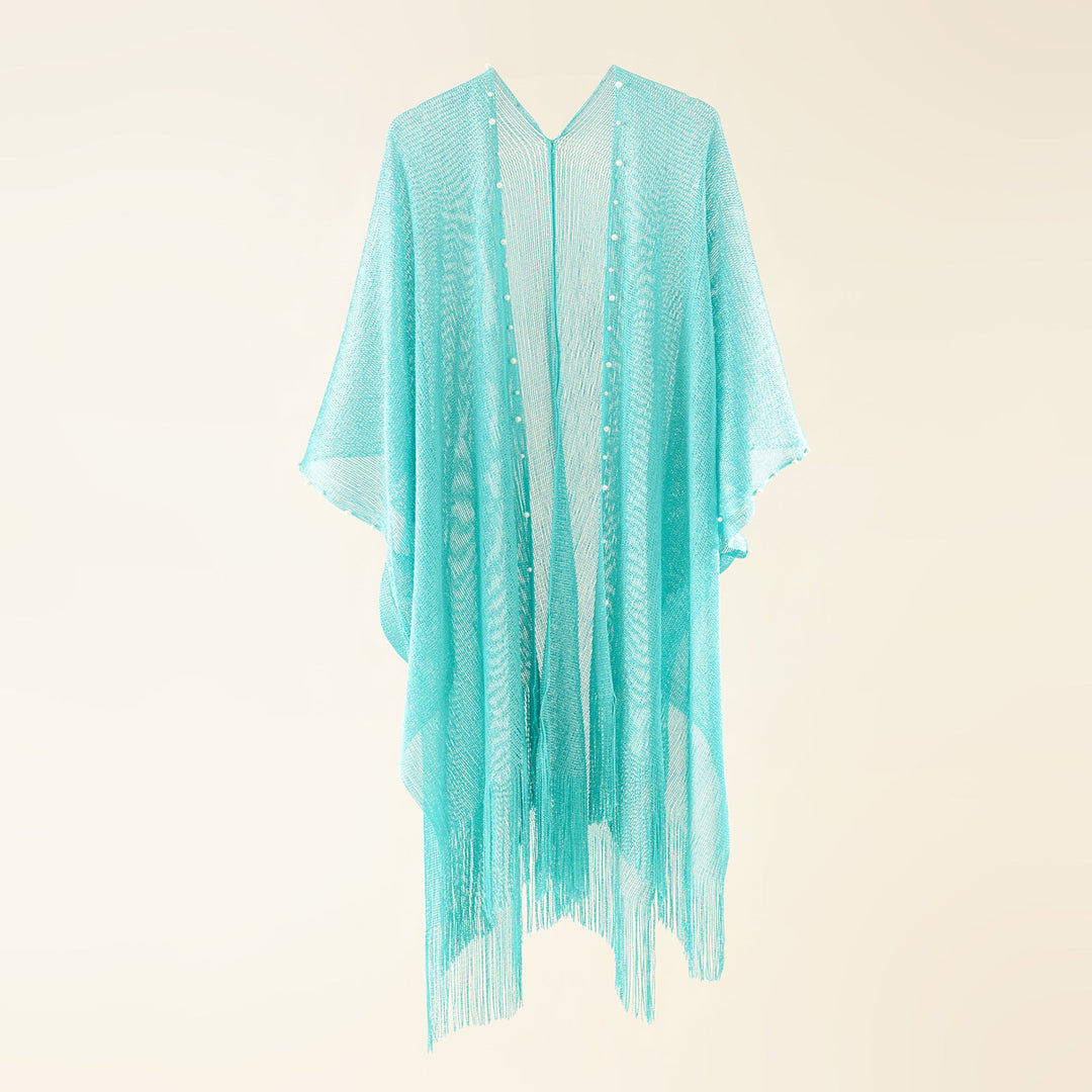 Kvinnor Transparent Kaftan med Fransiga Kanter och Elegant Design Mirla-Eva Jonsson