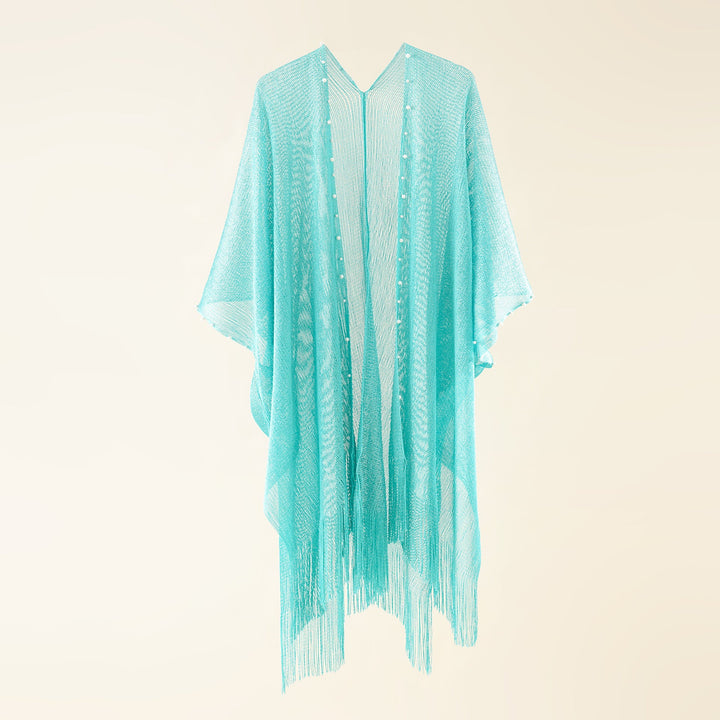 Kvinnor Transparent Kaftan med Fransiga Kanter och Elegant Design Mirla-Eva Jonsson