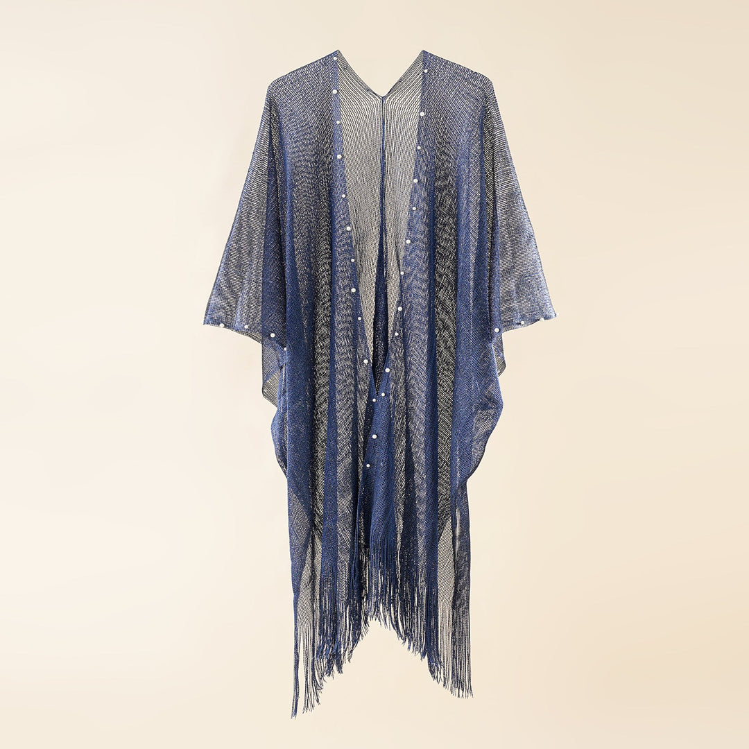 Kvinnor Transparent Kaftan med Fransiga Kanter och Elegant Design Mirla-Eva Jonsson
