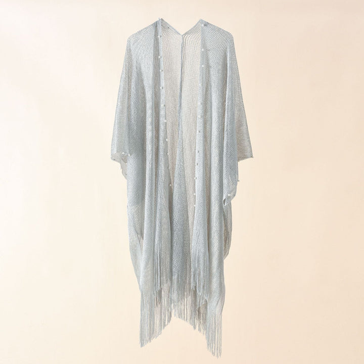 Kvinnor Transparent Kaftan med Fransiga Kanter och Elegant Design Mirla-Eva Jonsson
