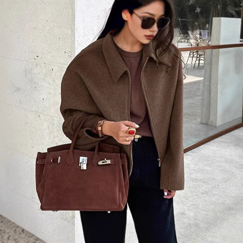 Kvinnor Trendig cropped Jacka i ullmix Mirla-Eva Jonsson