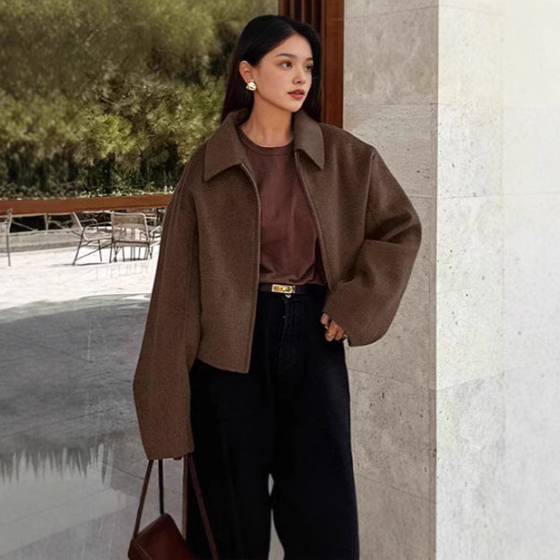 Kvinnor Trendig cropped Jacka i ullmix Mirla-Eva Jonsson