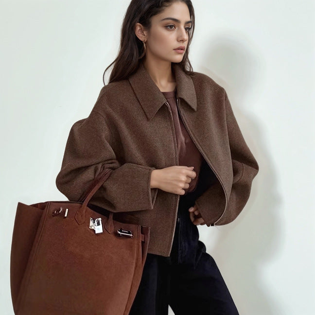 Kvinnor Trendig cropped Jacka i ullmix Mirla-Eva Jonsson