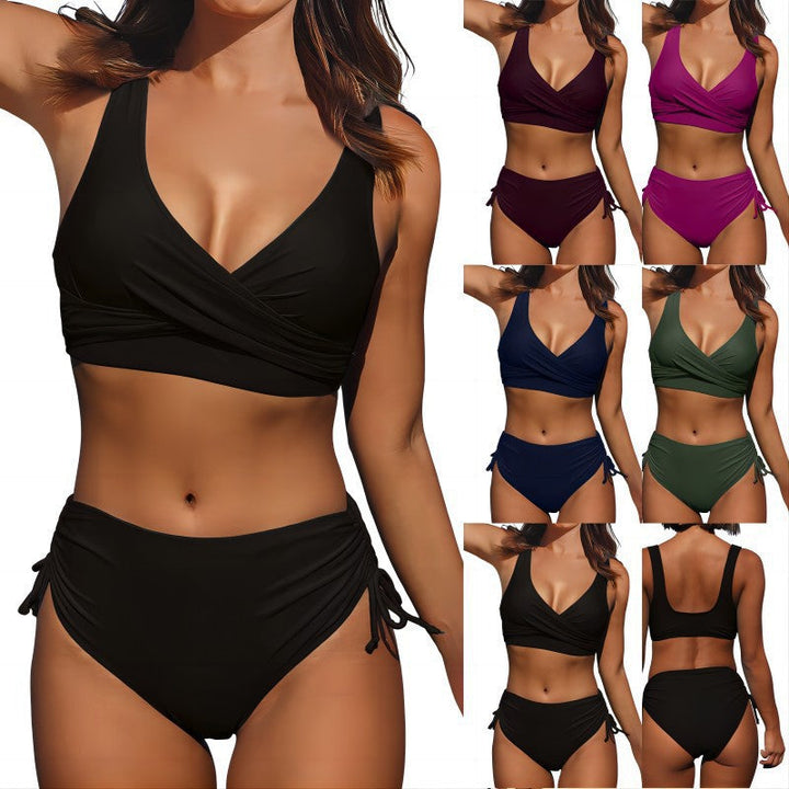 Kvinnor Wickel-Bikini-set med elastiska muddar och trendig V-hals Mirla-Eva Jonsson