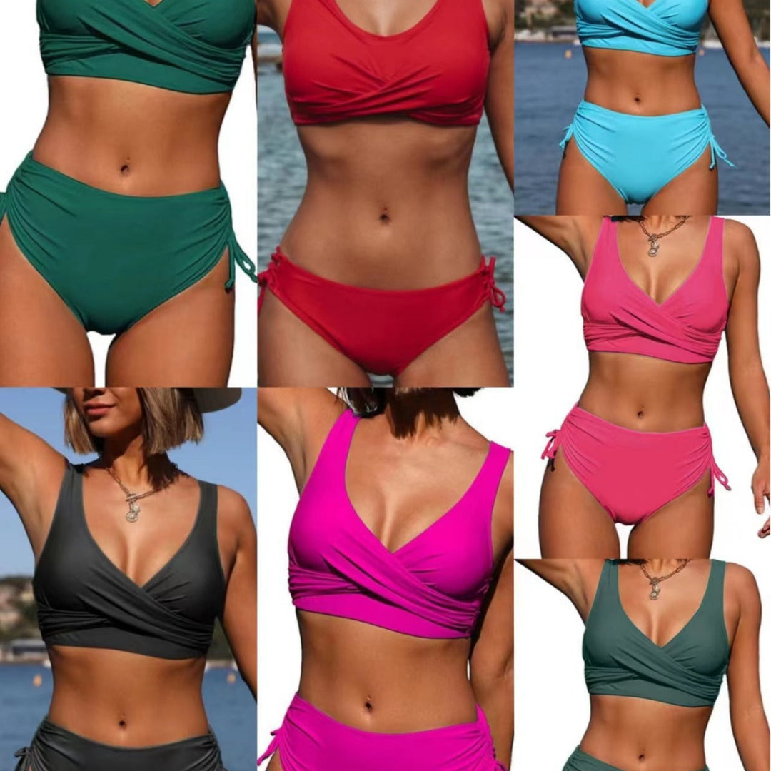 Kvinnor Wickel-Bikini-set med elastiska muddar och trendig V-hals Mirla-Eva Jonsson