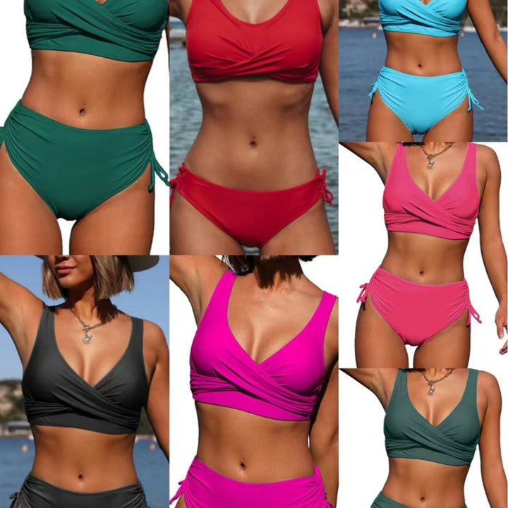 Kvinnor Wickel-Bikini-set med elastiska muddar och trendig V-hals Mirla-Eva Jonsson