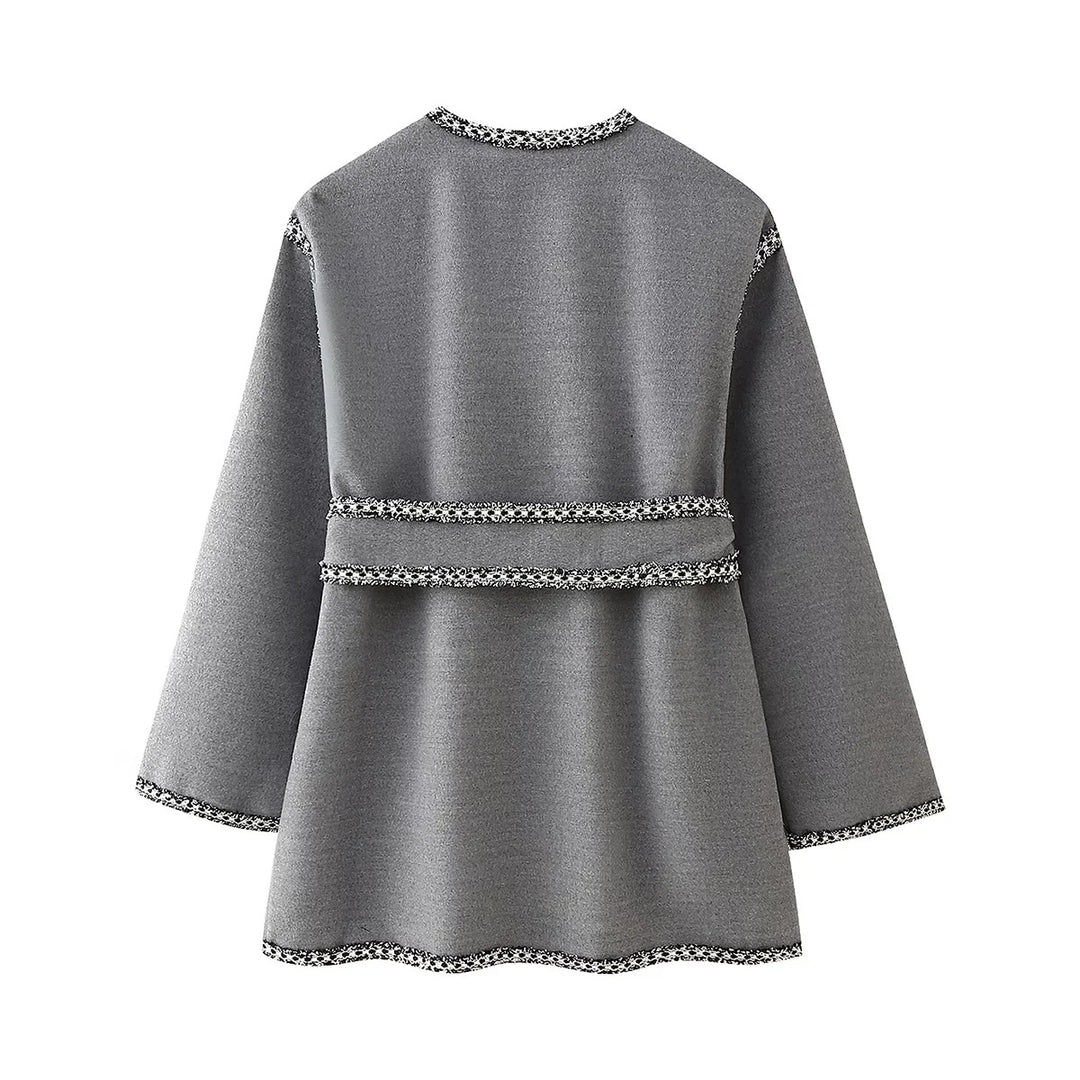 Kvinnor avslappnad cardigan med praktiska fickor och elegant snörning Mirla-Eva Jonsson