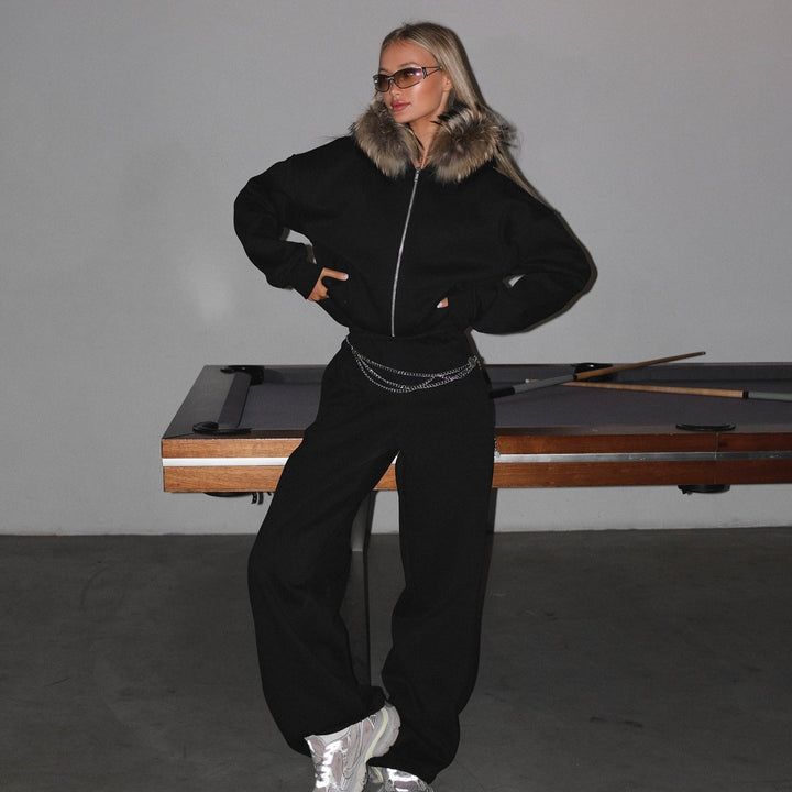 Kvinnor avslappnad hoodie jacka med dragkedja och sidofickor Mirla-Eva Jonsson