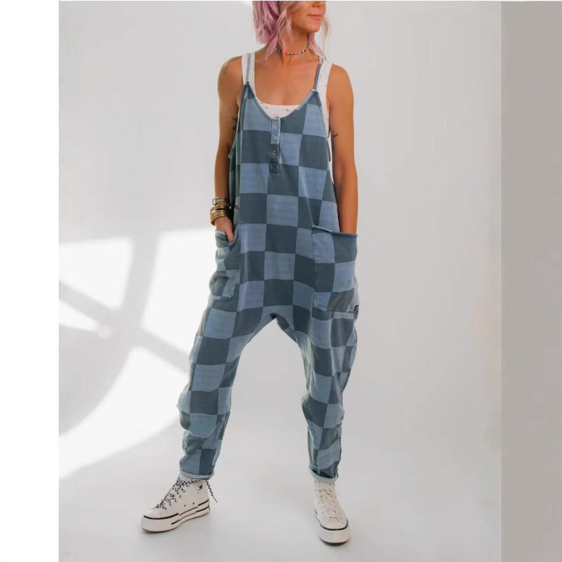 Kvinnor avslappnad jumpsuit med rutmönster Mirla-Eva Jonsson