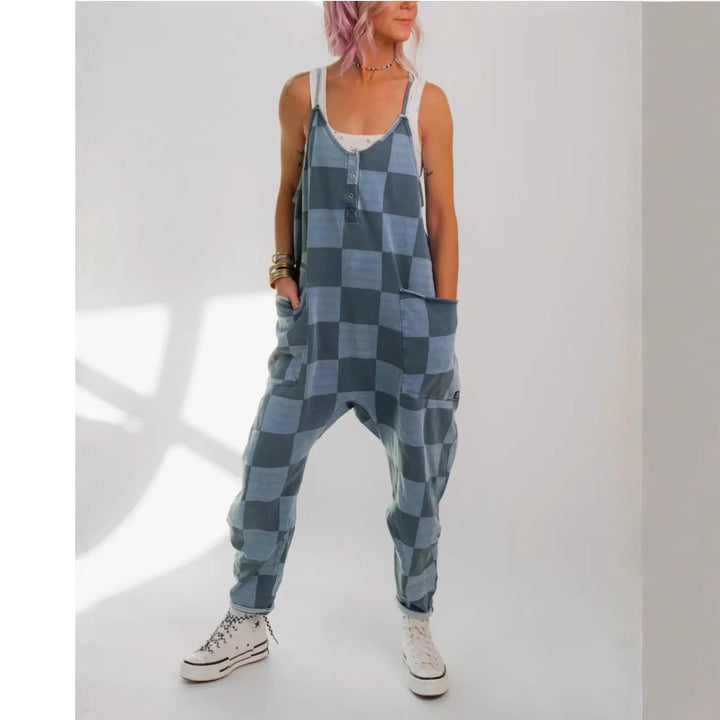 Kvinnor avslappnad jumpsuit med rutmönster Mirla-Eva Jonsson