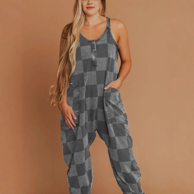 Kvinnor avslappnad jumpsuit med rutmönster Mirla-Eva Jonsson