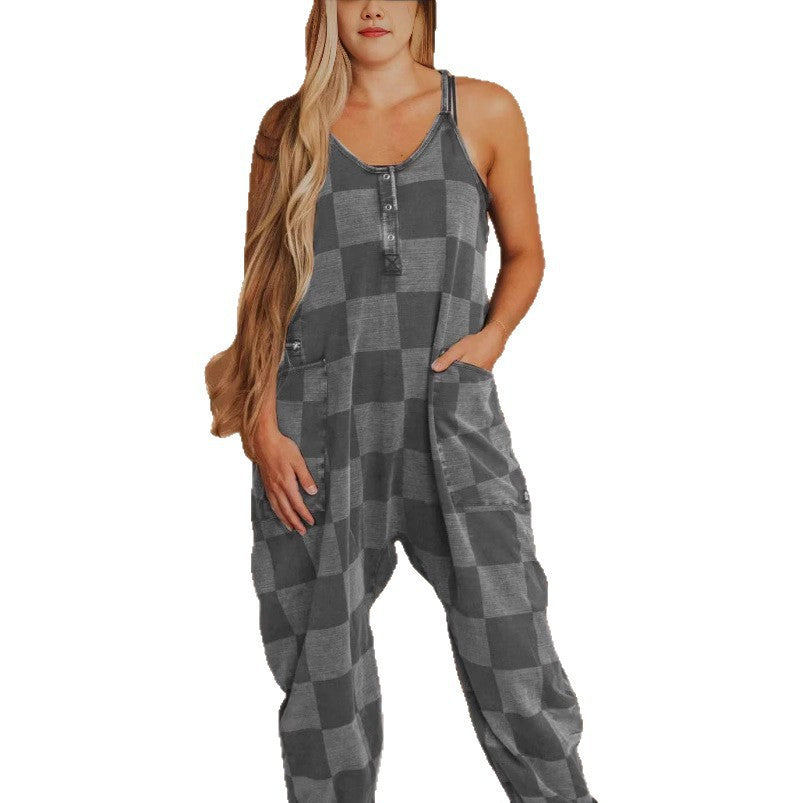 Kvinnor avslappnad jumpsuit med rutmönster Mirla-Eva Jonsson