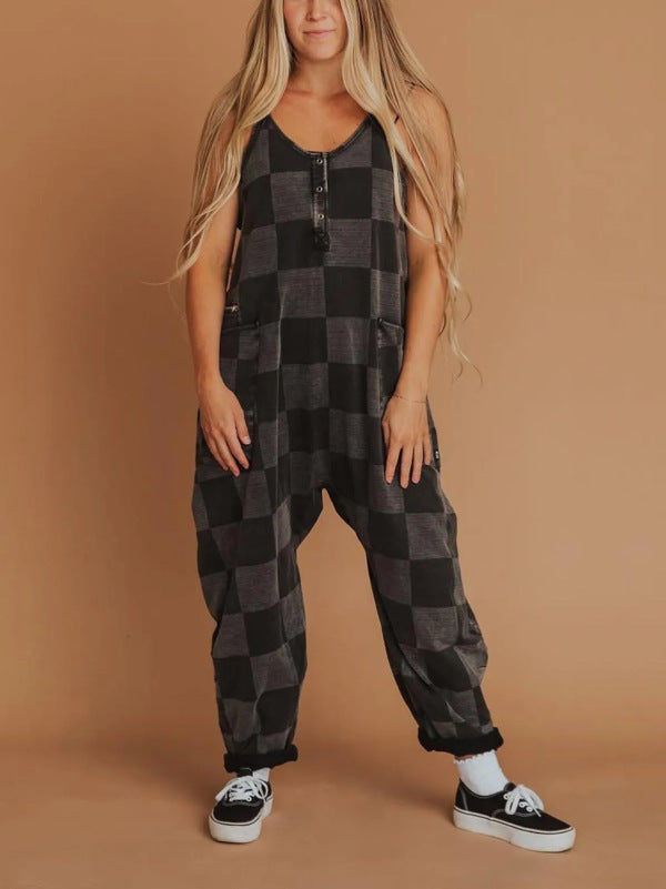 Kvinnor avslappnad jumpsuit med rutmönster Mirla-Eva Jonsson