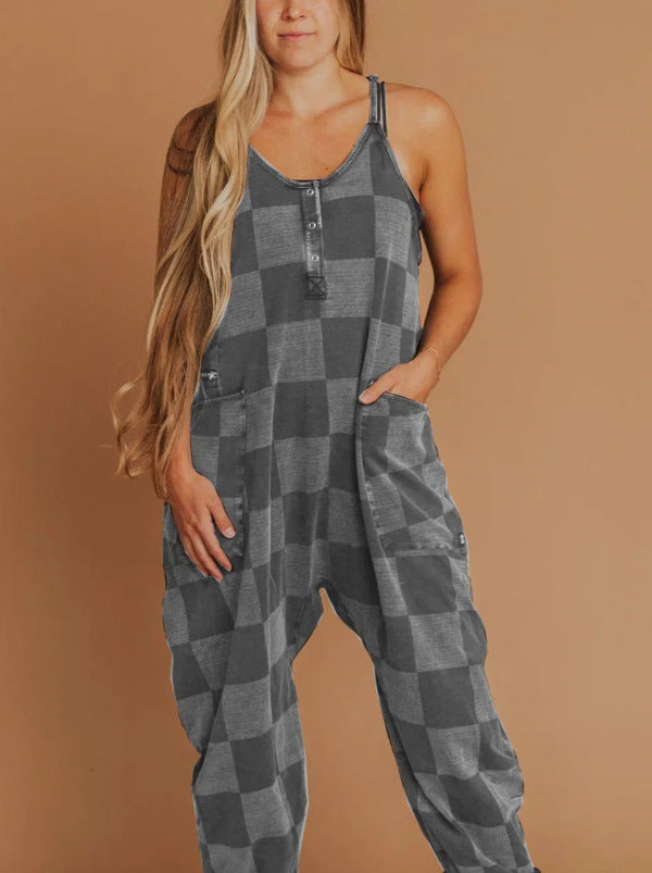 Kvinnor avslappnad jumpsuit med rutmönster Mirla-Eva Jonsson