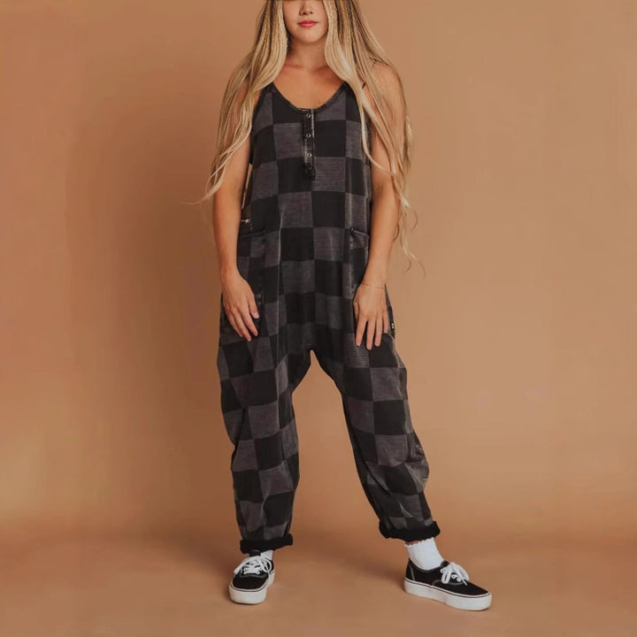 Kvinnor avslappnad jumpsuit med rutmönster Mirla-Eva Jonsson
