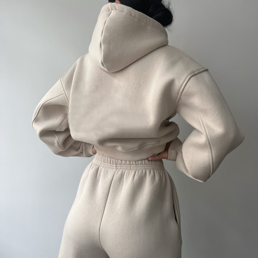 Kvinnor avslappnad kort hoodie och joggingbyxor set Eva Jonsson-Eva Jonsson