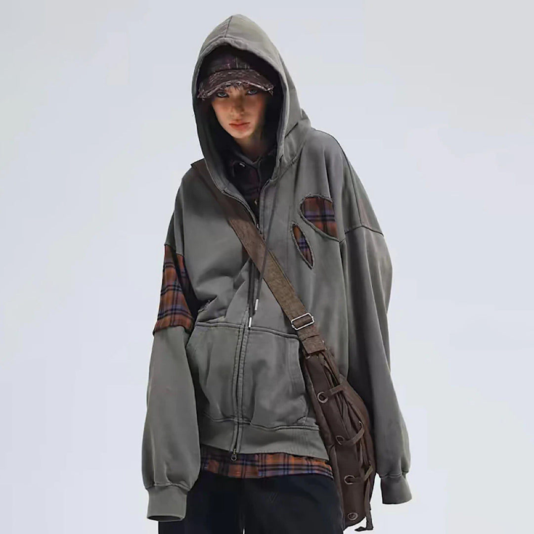Kvinnor avslappnad oversized hoodie med unika applikationer Mirla-Eva Jonsson