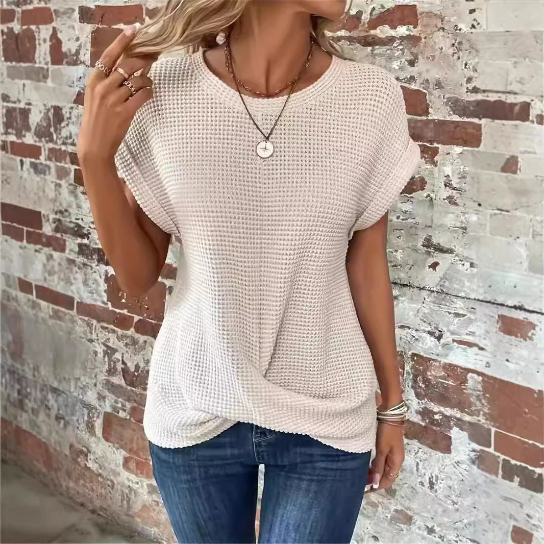 Kvinnor avslappnad sommaröverdel med strukturerad våffellook Mirla-Eva Jonsson