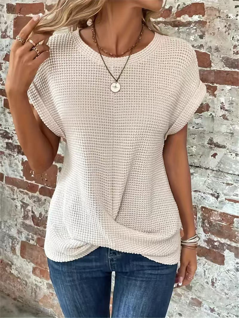 Kvinnor avslappnad sommaröverdel med strukturerad våffellook Mirla-Eva Jonsson