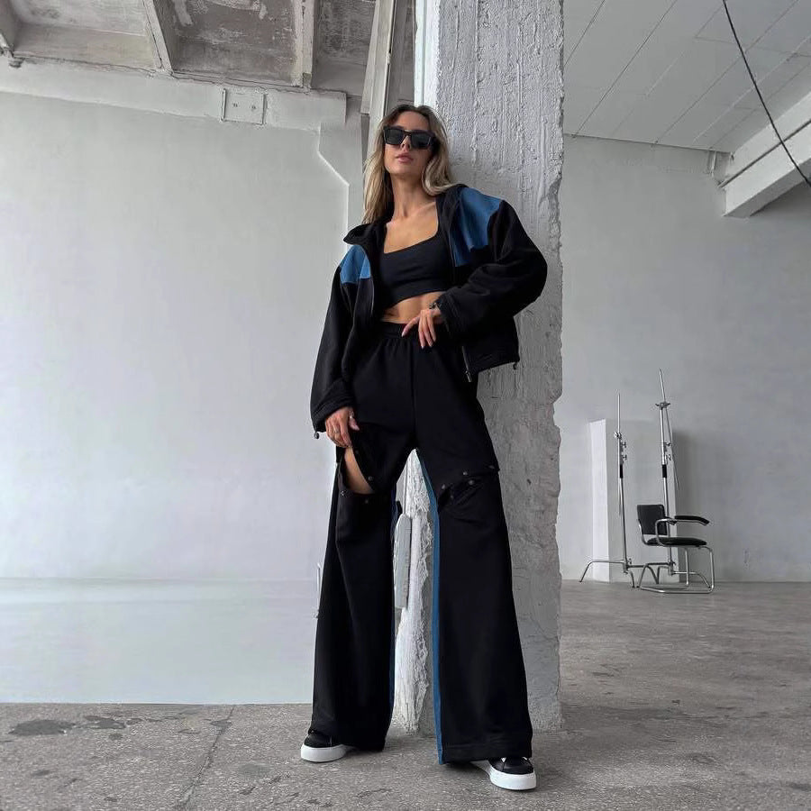 Kvinnor avslappnad sportig set med vida byxor och rad av speciella detaljer Eva Jonsson-Eva Jonsson