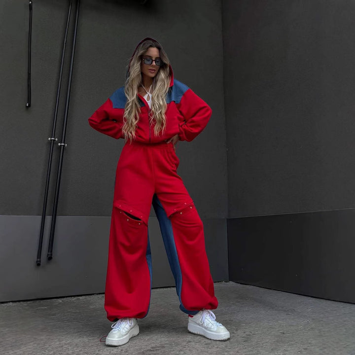 Kvinnor avslappnad sportig set med vida byxor och rad av speciella detaljer Eva Jonsson-Eva Jonsson