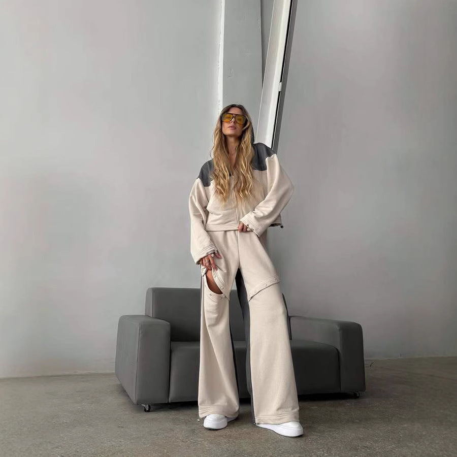 Kvinnor avslappnad sportig set med vida byxor och rad av speciella detaljer Eva Jonsson-Eva Jonsson
