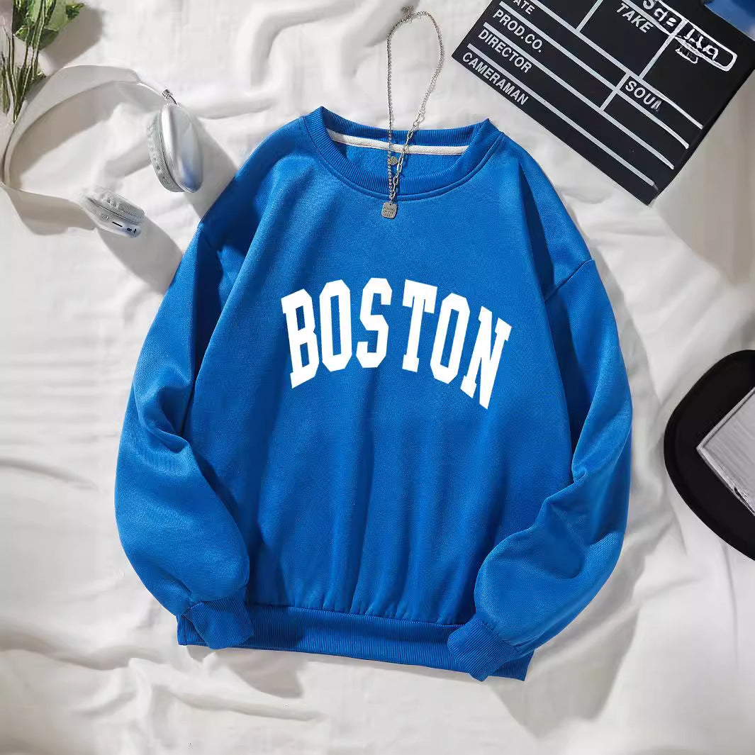Kvinnor avslappnad sweatshirt med Boston tryck Mirla-Eva Jonsson