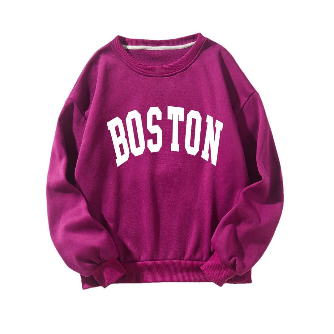 Kvinnor avslappnad sweatshirt med Boston tryck Mirla-Eva Jonsson