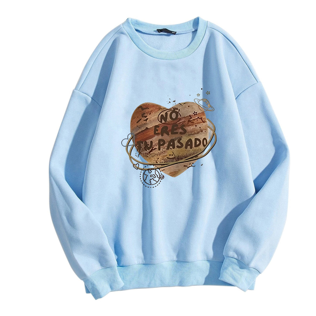 Kvinnor avslappnad sweatshirt med kreativt hjärt-design Mirla-Eva Jonsson